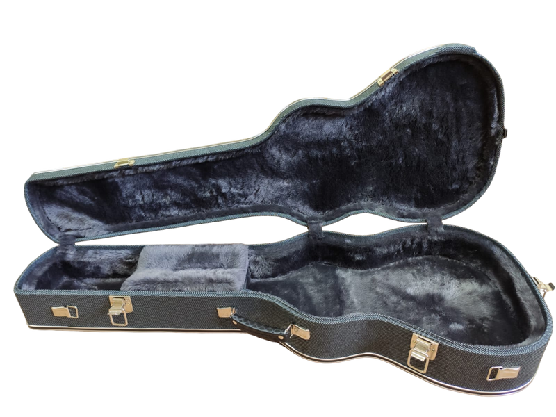Case Violão de 7 Cordas Araújo Preto 3D com Pelúcia Cinza Chumbo