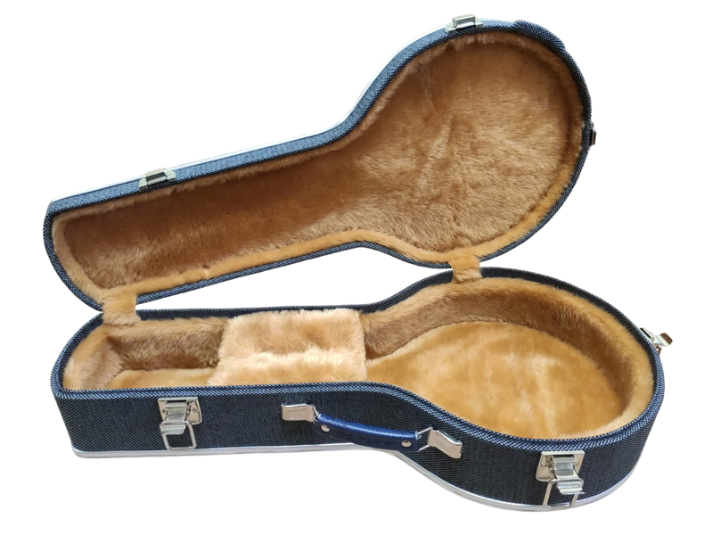 Case Banjo Azul Costurado com Pelúcia Caramelo