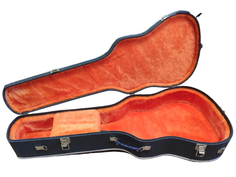 Case Violão Takamine 6 Cordas Azul 3D com Pelúcia Laranja