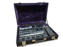 Hard Case Pedal de Guitarra Preto Linho com Pelúcia Roxa
