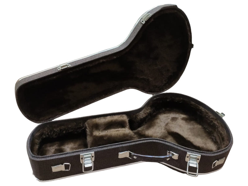 Case Bandolim Marrom Linho Café com Pelúcia Marrom Café