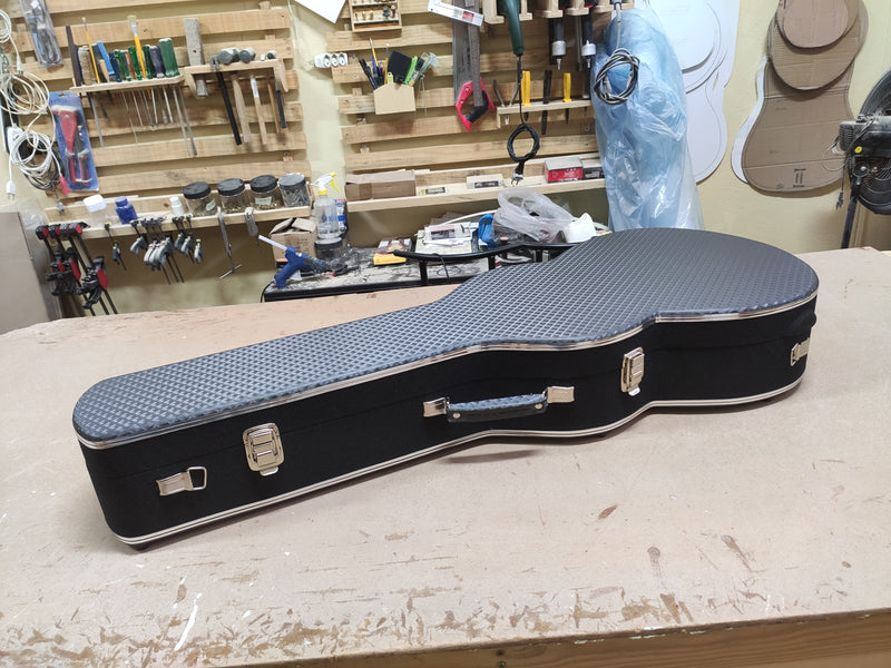 Case Violão 6 e 7 Cordas Cinza 3D com Pelúcia Preta