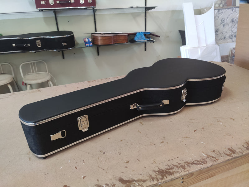 Case Violão 6 e 7 Cordas Preto Honda com Pelúcia Cinza Chumbo