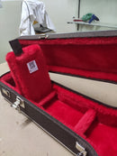 Case Violão 6 e 7 cordas Marrom Linho com Pelúcia Vermelha