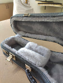 Case de Cavaco Bi-Color Preto 3D com Pelúcia Prata